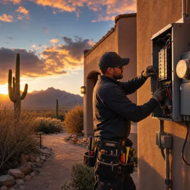 Buddy Heilig & Sons electrician working in a residential electrical panel